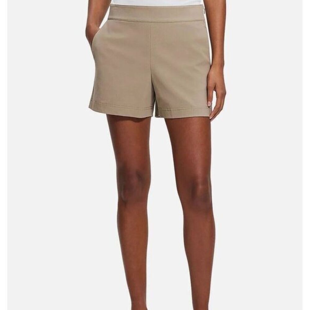 Theory Size 12x4in Inseam Tan Cotton Blend Shorts